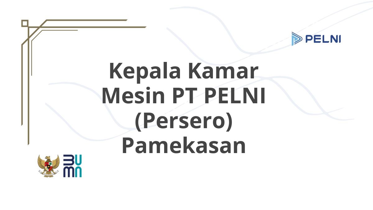 Kepala Kamar Mesin PT PELNI (Persero) Pamekasan