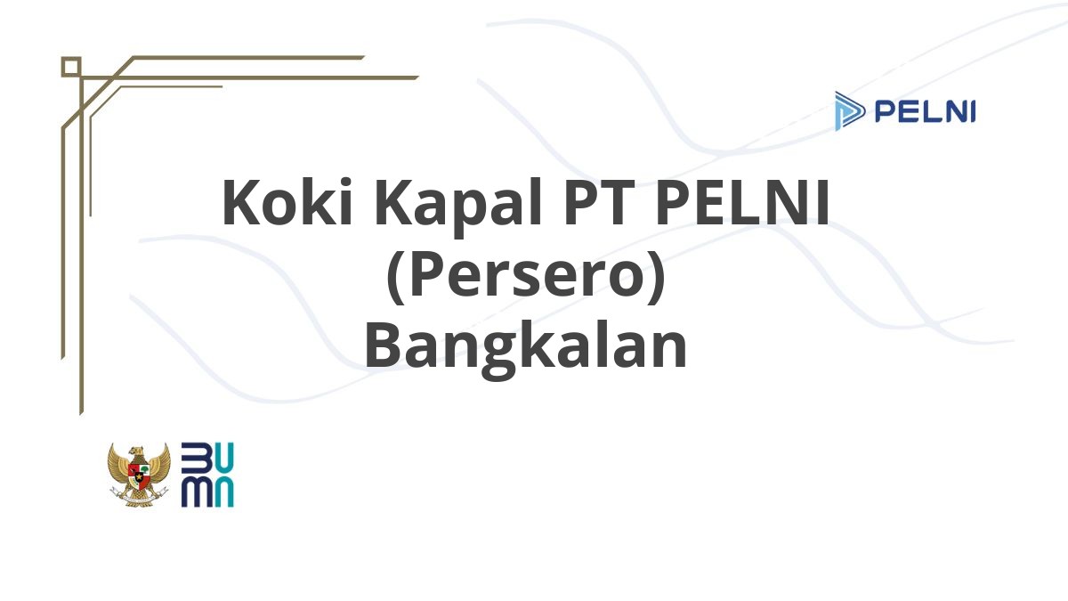 Koki Kapal PT PELNI (Persero) Bangkalan