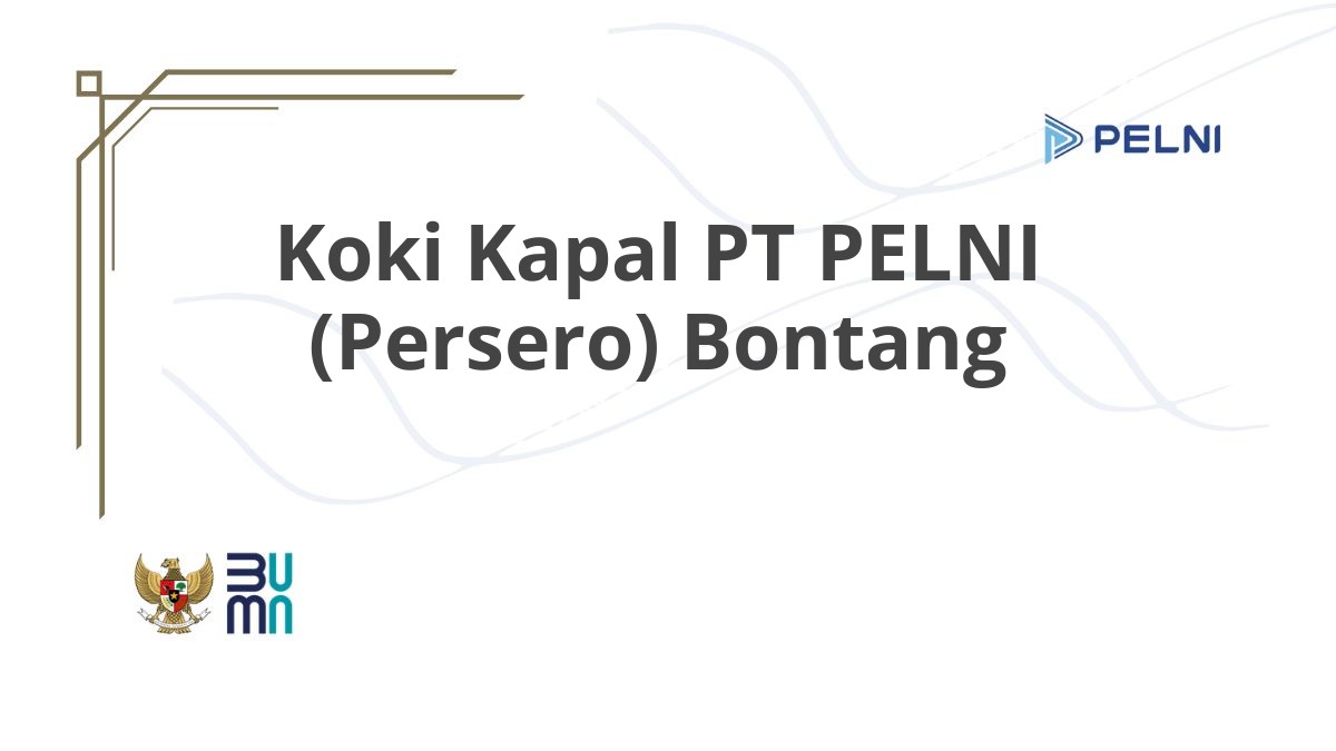 Koki Kapal PT PELNI (Persero) Bontang