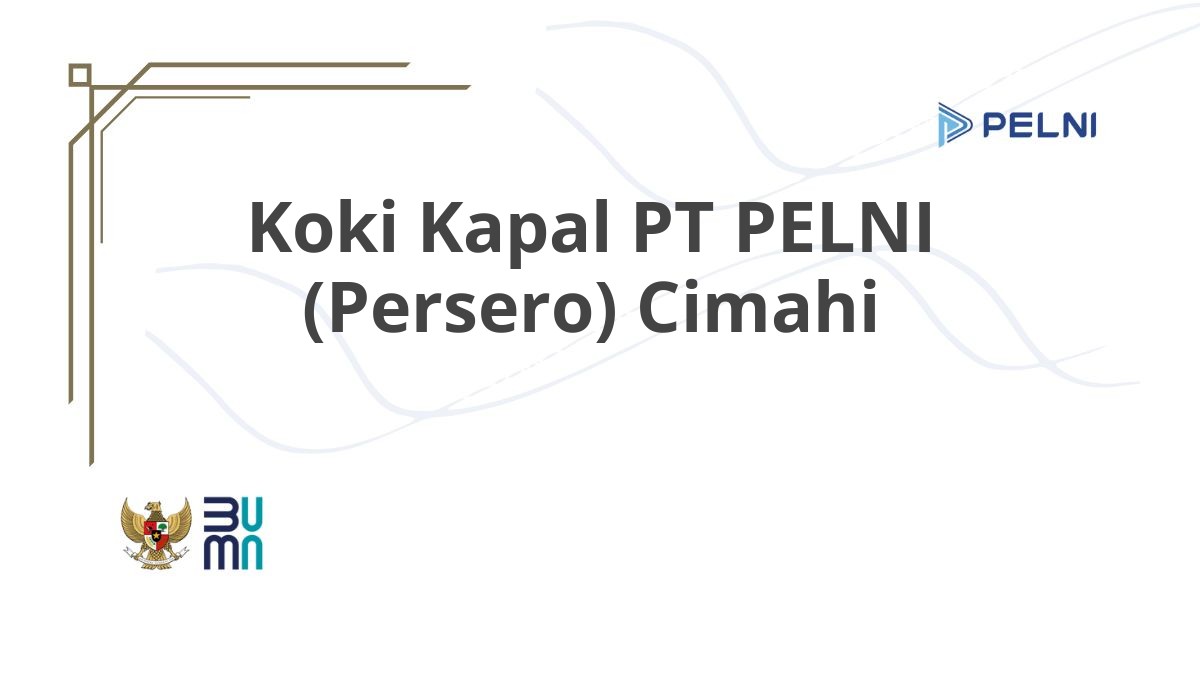Koki Kapal PT PELNI (Persero) Cimahi