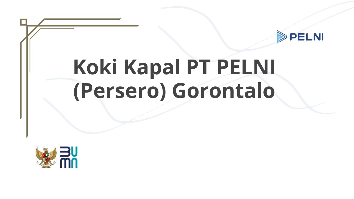 Koki Kapal PT PELNI (Persero) Gorontalo