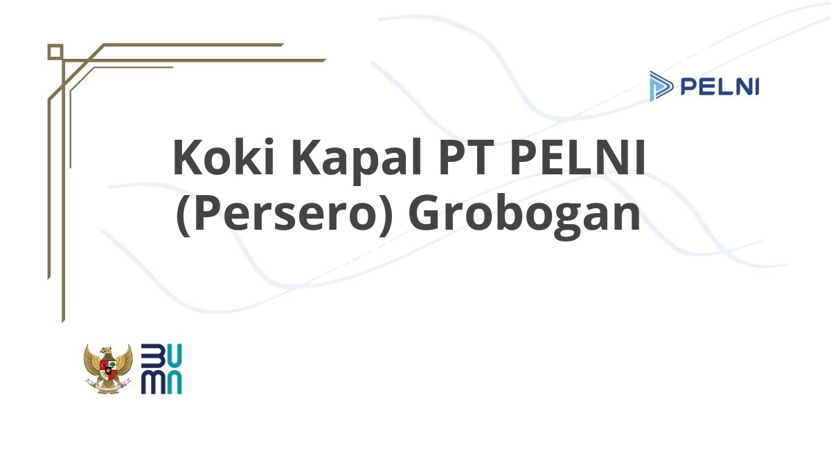 Koki Kapal PT PELNI (Persero) Grobogan