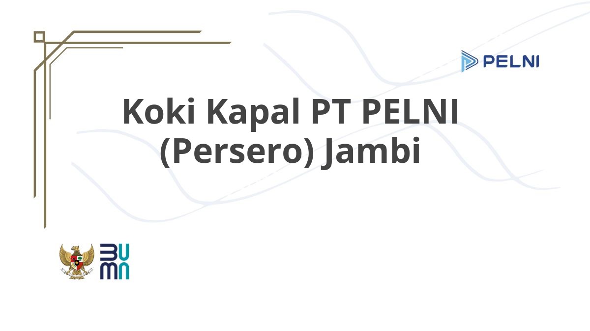 Koki Kapal PT PELNI (Persero) Jambi