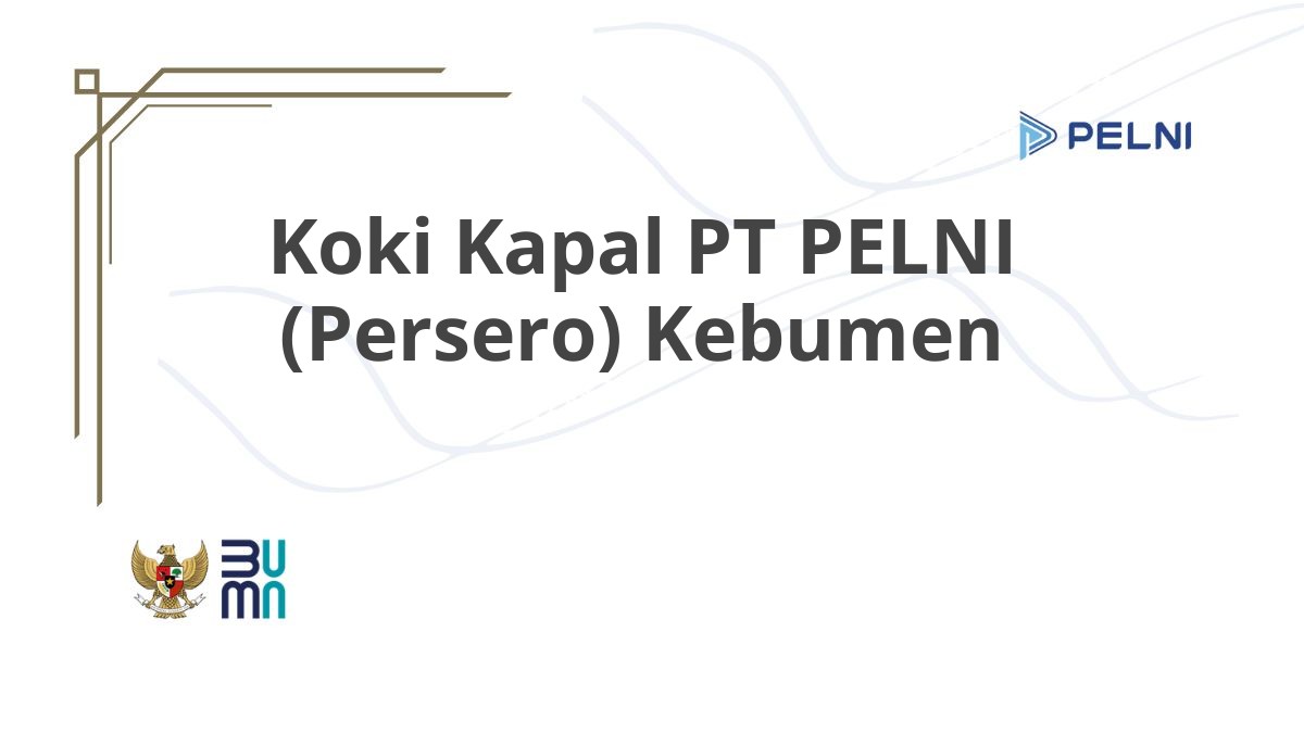 Koki Kapal PT PELNI (Persero) Kebumen