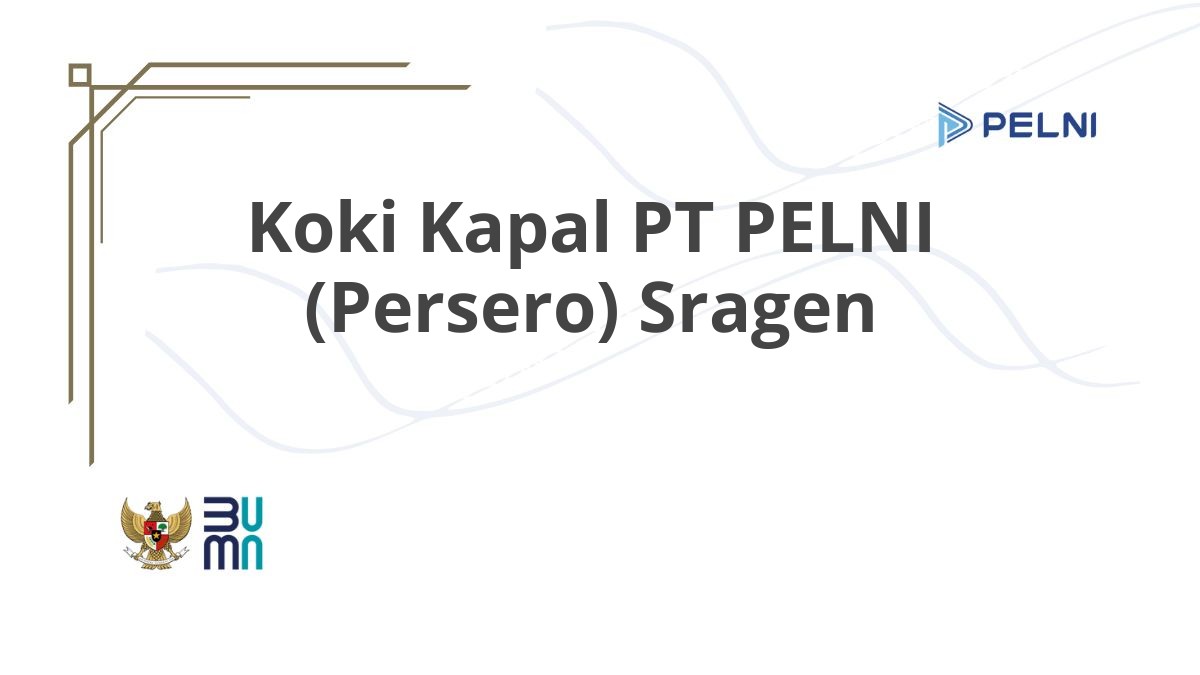 Koki Kapal PT PELNI (Persero) Sragen