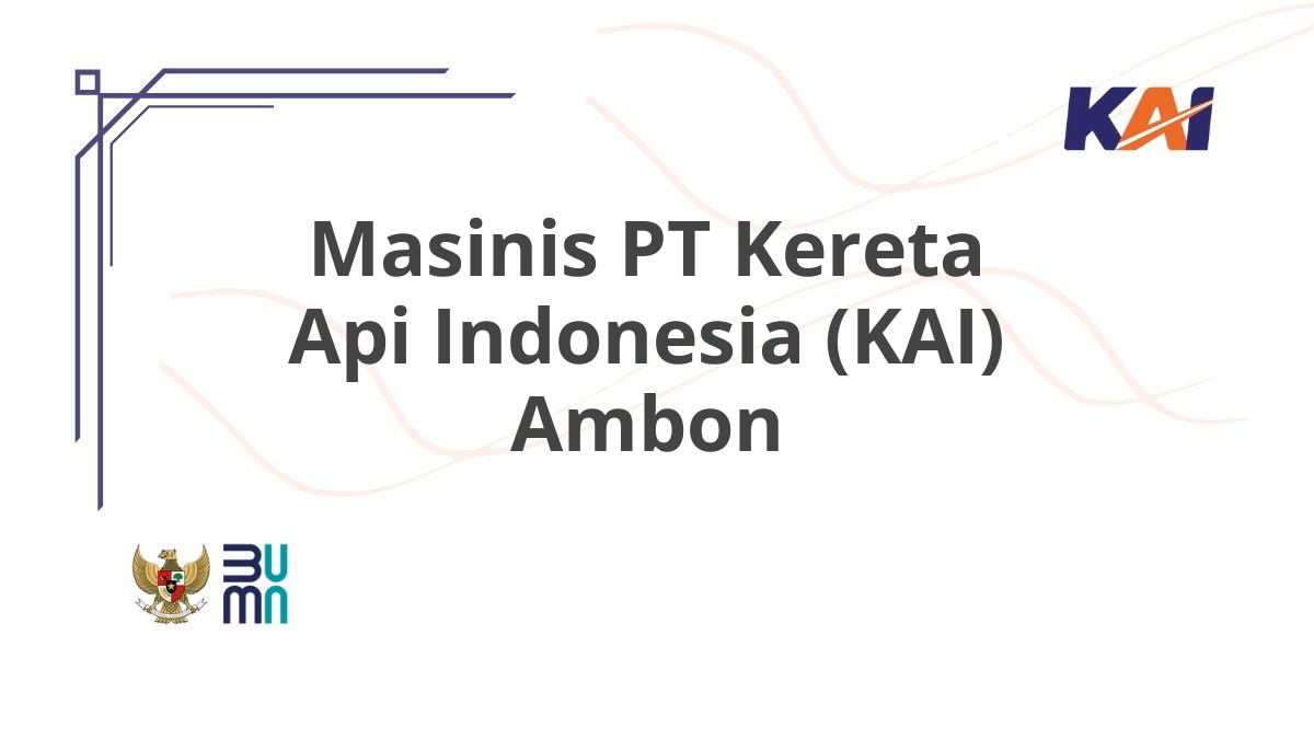 Masinis PT Kereta Api Indonesia (KAI) Ambon